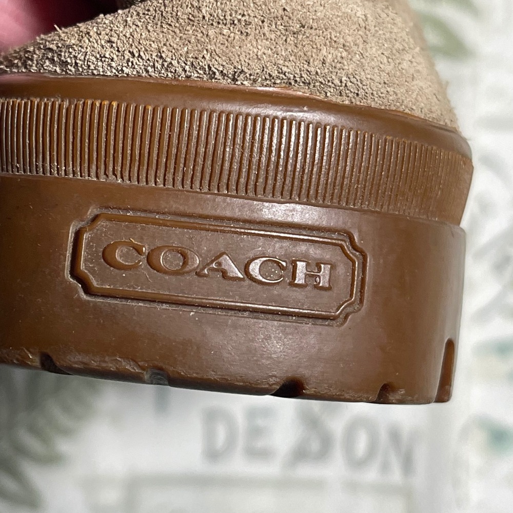 Coach Taupe & Cream Shearling-Lined Winter Boots - Picture 7 of 9